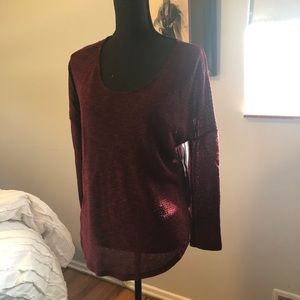 LUSH Burgundy cut out sweater